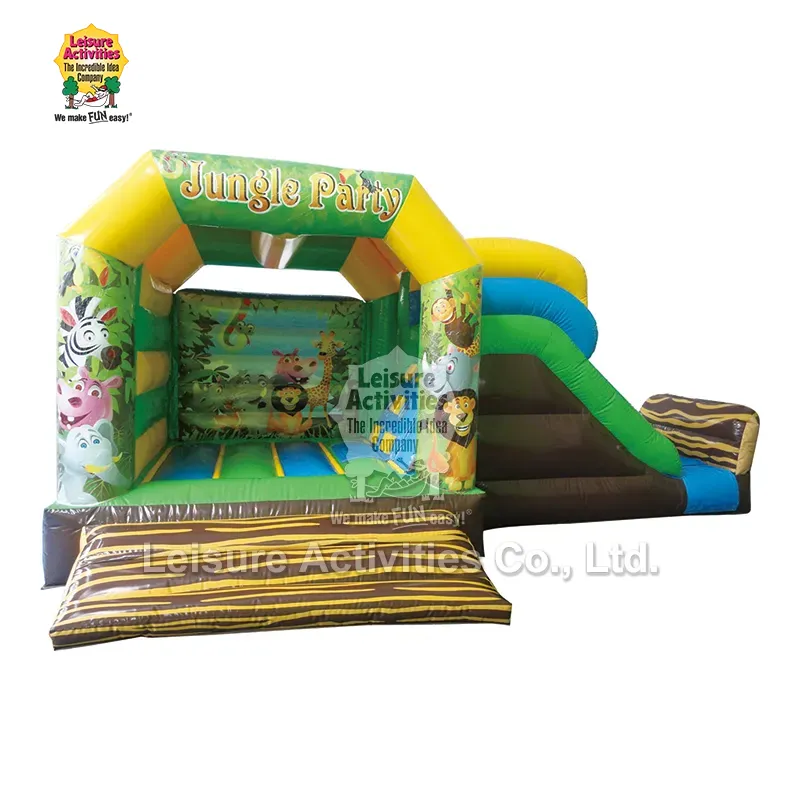 Majhna napihljiva igrala za več iger Bouncy Castles Jungle party s toboganom